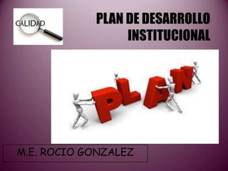 PLAN DE DESARROLLO
INSTITUCIONAL

M.E. ROCIO GONZALEZ

 