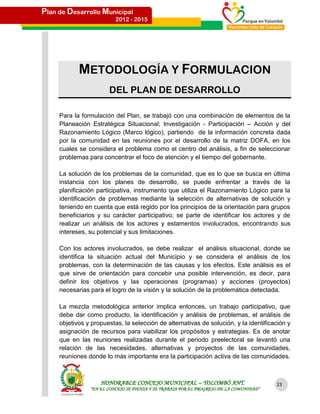 Plan de desarrollo municipal | PDF