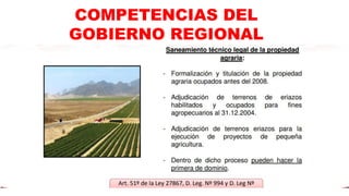 COMPETENCIAS DEL
GOBIERNO REGIONAL
 
