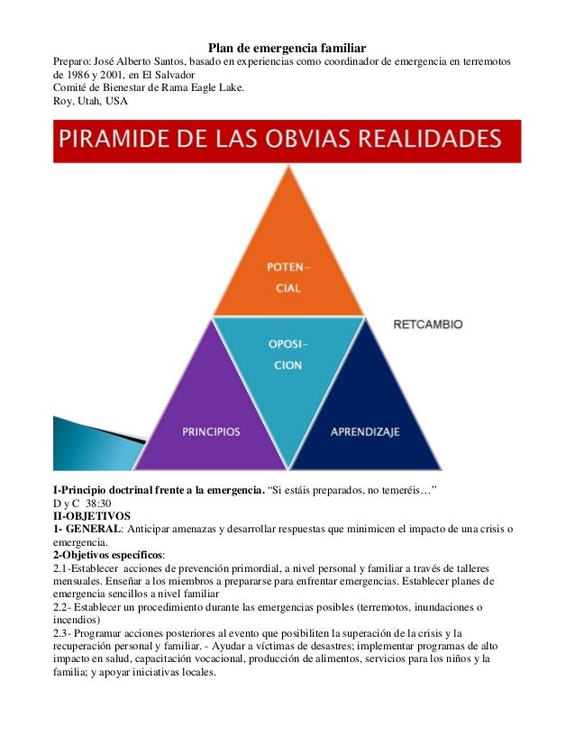 plan de emergencia familiar para enfrentar desastres