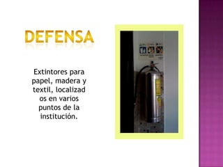 Conclusionessistema de notificación de alarma del colegioLa primera persona adulta que se da cuenta de la situación de emergencia activa el sistema de alerta y llama a la línea de emergencia 111 ubicada en la recepción. Debe informar: Qué pasa?, Dónde pasa?, Quién llama?La recepción activa la brigada según el caso: Salud - Incendio/Explosión - TerrorismoParalelamente inicia la cadena de llamadas al Comité Gerencial quien se reúne para evaluar la situación y decidir si se evacúa o no.Se activa el código 4 (evacuación) apoyado con la sirena. Los docentes utilizarán los pitos para evacuar a sus alumnas.
