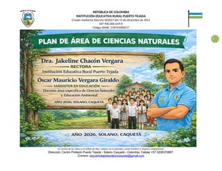 Plan de Estudios de Ciencias Naturales para Educación Rural en Puerto ...