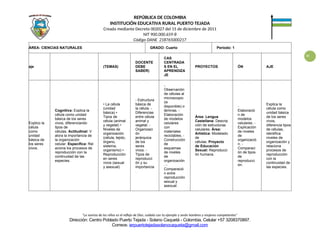 Plan de Estudios de Ciencias Naturales para Educación Rural en Puerto ...