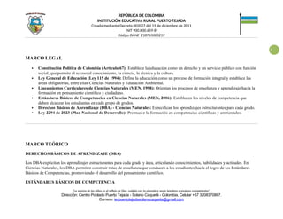 Plan de Estudios de Ciencias Naturales para Educación Rural en Puerto ...