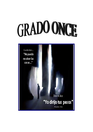 Cuando dices :...

 “No puedo
res olver las
  cos as ...”




                           Dios te dice

                    “Yo dirijo tus pas os ”
                            (Proverbios 3:5-6)
 