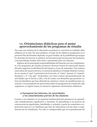 Plan De Estudios Secundaria