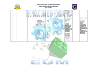 Plan de estudio tecnologia e informatica 2001