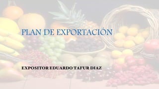 PLAN DE EXPORTACIÓN
EXPOSITOR EDUARDO TAFUR DIAZ
 