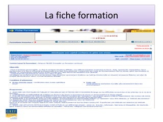 La fiche formation
 