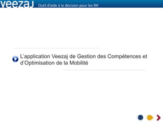 Outil d’aide à la décision pour les RH




L’application Veezaj de Gestion des Compétences et
d’Optimisation de la Mobilité
 
