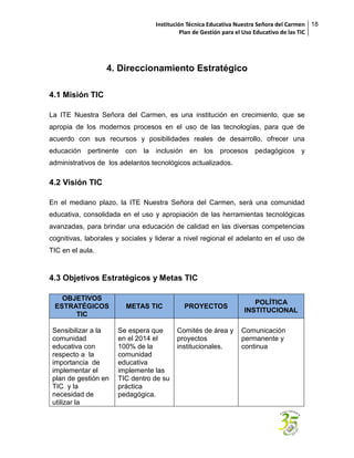 Plan de gesti+ôn para el uso educativo de las tic | PDF
