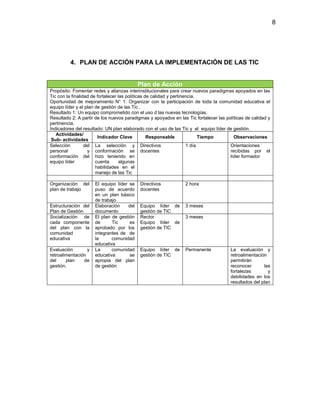 Plan de gestion de tic ie antonio maria claret | PDF