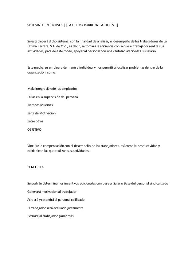 Plan de incentivo para un taller mecánico