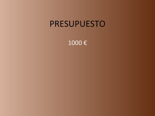 PRESUPUESTO 1000 € 