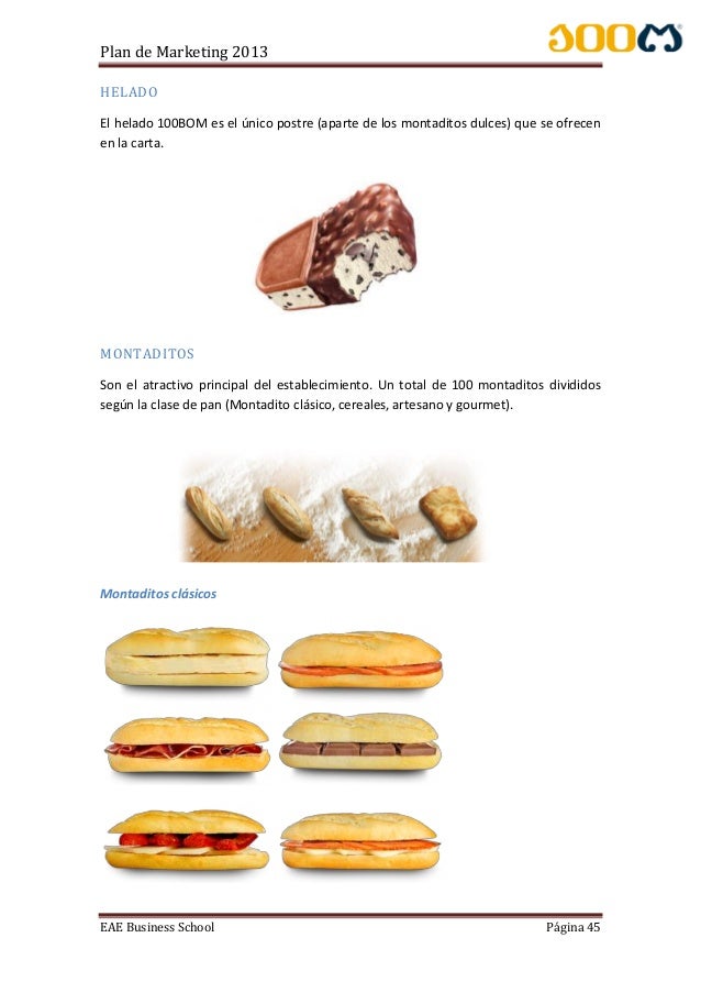 Plan de marketing - 100 montaditos 2013