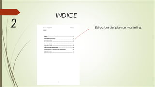 INDICE
Estructura del plan de marketing.2
 
