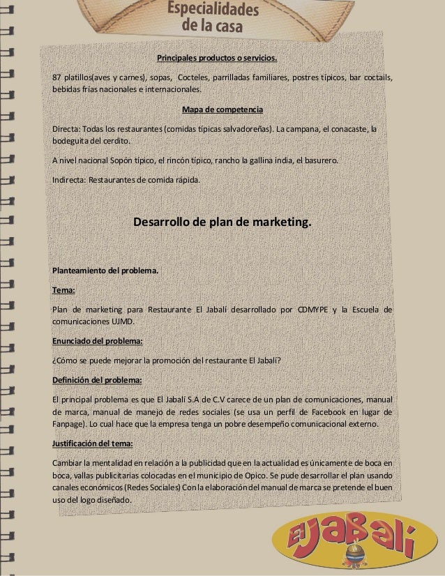 Diagnóstico y Plan de marketing para el restaurante El Jabalí