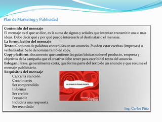 Plan de Marketing y PublicidadIng. Carlos Piña