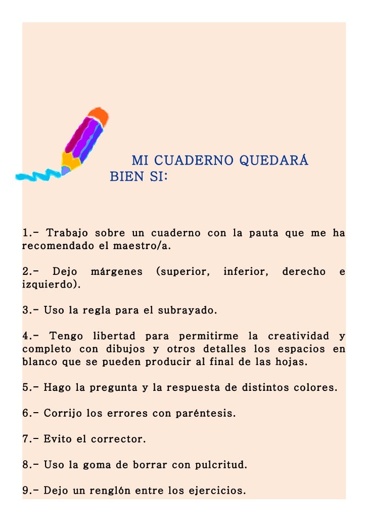 Plan de mejora del cuaderno