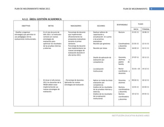 Plan de mejoramiento 2011
