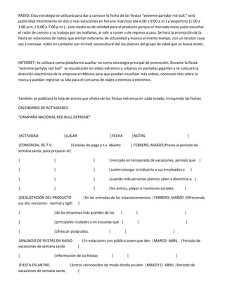 Plan de mercadotecnia red bull