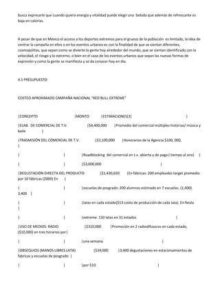 Plan de mercadotecnia red bull