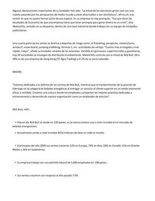 Plan de mercadotecnia red bull