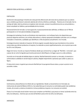 Plan de mercadotecnia red bull