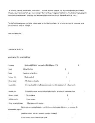 Plan de mercadotecnia red bull