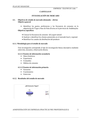 Plan de negocio produccion de yogurt y frugos | DOC