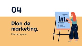 Plan de
marketing.
04
Plan de negocio.
 