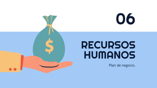 RECURSOS
HUMANOS
06
Plan de negocio.
 