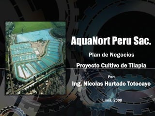 AquaNort Peru Sac.
      Plan de Negocios
 Proyecto Cultivo de Tilapia
             Por:
Ing. Nicolas Hurtado Totocayo

           Lima, 2008
 
