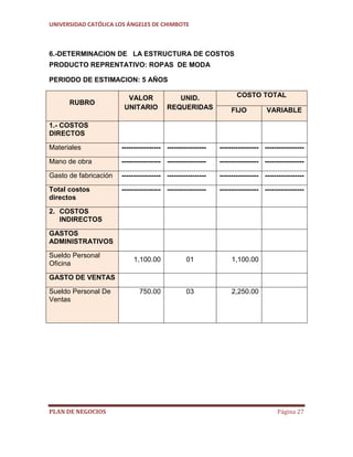 PLAN DE NEGOCIOS DE ROPAS