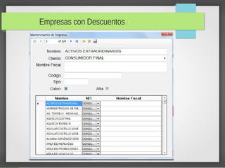 07/05/14 Hecha por: Sergio Duarte15
Empresas con Descuentos
 