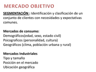 EL MERCADOINVESTIGACIÓN DE MERCADOSTABULACIÓN DE LA ENCUESTAPor cada pregunta que se elabore se debe realizar una tabla  y un grafico que facilite su comprensión, esto será mostrado en los anexos solamente.50