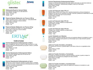 Refrescante Bucal en Aerosol Glister  Una explosión de frescura con cada aplicación.  Precio Público :$ 8.900 Utilidad : $ 2.225 Puntos : 2.49 Pasta de Dientes Multiacción con Fluoruro 200 gr  ¡Obtén 6 beneficios para ti y toda tu familia en 1 sola pasta dental!  ¡Sonríe más! La salud de tu boca es belleza.  Precio Público :$ 14.900 Utilidad : $ 3.725 Puntos : 4.18 Pasta de Dientes Multiacción con Fluoruro 60 gr  Lleva los 6 beneficios de Glister en un práctico empaque.  ¡Sonríe más! La salud de tu boca es belleza. Precio Público :$ 8.900 Utilidad : $ 2.225 Puntos : 2.49 Cuida tu Boca Cuida tu Cuerpo Femme Desodorante Antitranspirante en Barra  Seca y protegida por más de 24 horas sin dejar manchas en tu ropa.  Contiene partículas antitranspirantes que ayudan a reducir y controlar  la transpiración.  Precio Público :$ 12.900 Utilidad : $ 3.225 Puntos : 3.62 Femme Desodorante Antitranspirante Roll-on  Vive tu día libre! Siéntete segura las 24 horas del día  Precio Público :$ 9.900 Utilidad : $ 2.475 Puntos : 2.77 Homme Desodorante Antitranspirante en barra  Disfruta de un aroma masculino mientras te sientes fresco y protegido  por más de 24 horas. Contiene partículas antitranspirantes que ayudan  a reducir y controlar la transpiración.  Precio Público :$ 12.900 Utilidad : $ 3.225 Puntos : 3.62 Homme Desodorante Antitranspirante Roll-on  Gracias a su fórmula antitranspirante de secado rápido, adicionada con elementos botánicos  controlas tu transpiración, manteniéndote protegido y fresco por más tiempo.  Precio Público :$ 9.900 Utilidad : $ 2.475 Puntos : 2.77 Loción de Protección Solar FPS 15  Absorbe hasta el 84,6% de los rayos UVA. Usándola diariamente su fórmula hidratante te  protege de los rayos del sol causantes de arrugas, manchas y pérdida de la elasticidad en la piel.  Protege tu piel ahora para que la luzcas siempre.  Precio Público :$ 29.900 Utilidad : $ 7.475 Puntos : 8.38 Loción de Protección Solar FPS 30  Protege tu piel y ayuda a retardar el envejecimiento  Precio Público :$ 32.900 Utilidad : $ 8.225 Puntos : 9.22 Loción de Protección Solar FPS 50  Protege tu piel y ayuda a retardar el envejecimiento  Precio Público :$ 35.900 Utilidad : $ 8.975 Puntos : 10.06 Loción Hidratante con Glicerina  Rica en aceites y extractos naturales que junto con la glicerina retienen la humedad en la piel y  la acondiciona, dejándola suave gracias a su fórmula ligera que no deja sensación grasosa. Precio Público :$ 16.900 Utilidad : $ 4.225 Puntos : 4.74 Jabón de Tocador Aromático y Emoliente  Con extractos de murumuru y guaraná dejan tu piel fresca y tersa con un agradable aroma  natural. Precio Público :$ 15.900 Utilidad : $ 3.975 Puntos : 4.46 Jabón de Tocador Aromatico y Humectante Formulado con extractos de acerola y aceite de andiroba, suavizan y ayudan a mejorar la  elasticidad de la piel además de protegerla del medio ambiente. Precio Público :$ 15.900 Utilidad : $ 3.975 Puntos : 4.46 Jabón de Tocador Aromático y Acondicionador  Contiene extractos de té verde y aceite de copaiba que mantienen la humedad en tu piel. Precio Público :$  15.900 Utilidad : $ 3.975 Puntos : 4.46 
