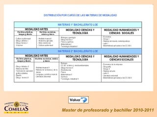 Master de profesorado y bachiller 2010-2011 