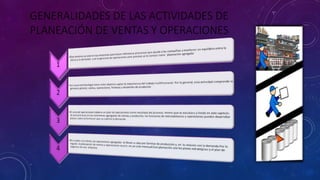 GENERALIDADES DE LAS ACTIVIDADES DE
PLANEACIÓN DE VENTAS Y OPERACIONES
 