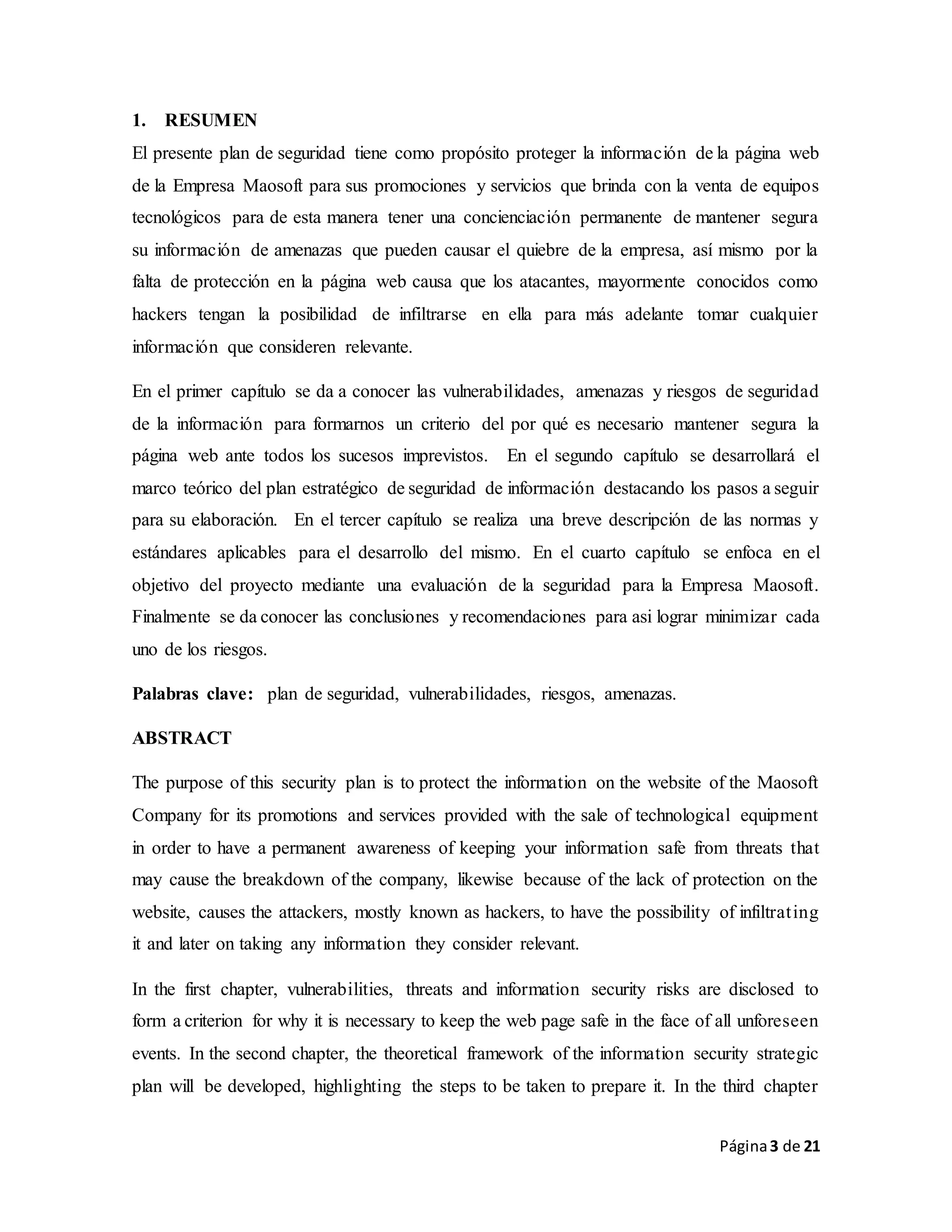 Plan de seguridad para una empresa | PDF