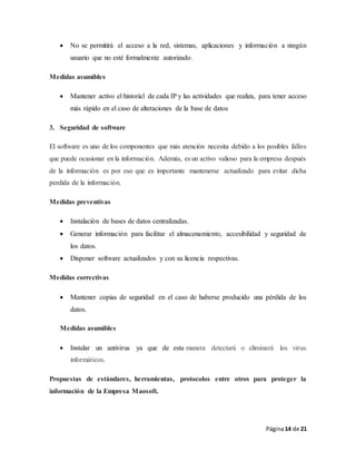 Plan de seguridad para una empresa | DOCX