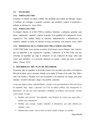 Plan de seguridad para una empresa | DOCX