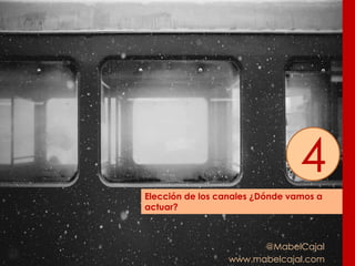 @MabelCajal
www.mabelcajal.com
Elección de los canales ¿Dónde vamos a
actuar?
4
 