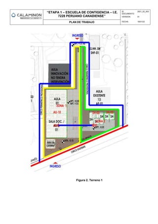 “ETAPA 1 – ESCUELA DE CONTIGENCIA – I.E.
7228 PERUANO CANADIENSE”
ID
DOCUMENTO:
2021_02_003
VERSION: 01
PLAN DE TRABAJO FECHA: 18/01/23
Figura 2. Terreno 1
 