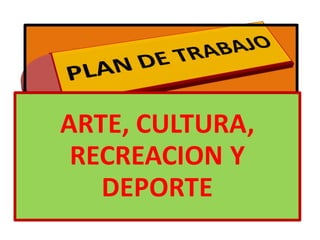 Plan De Trabajo, Arte, Cultura, RecreacióN Y Deporte