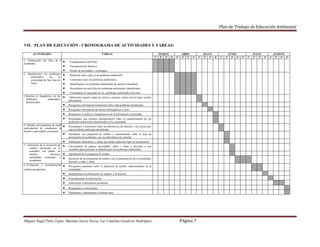 Plan De Trabajo De Educacion Ambiental 2009