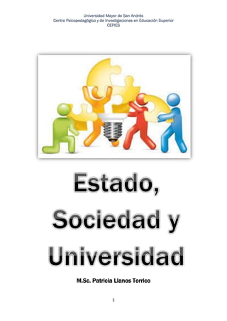 Universidad Mayor de San Andrés
Centro Psicopedagógico y de Investigaciones en Educación Superior
CEPIES
1
M.Sc. Patricia Llanos Torrico
 