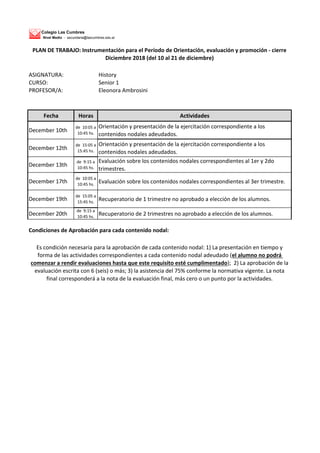 Colegio Las Cumbres
Nivel Medio - secundaria@lascumbres.edu.ar
ASIGNATURA: History
CURSO: Senior 1
PROFESOR/A: Eleonora Am...