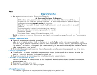 7mo
            Biografía familiar

      IV Concurso Nacional de Oratoria
 