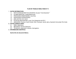 Plan de trabajo simultáneo n7